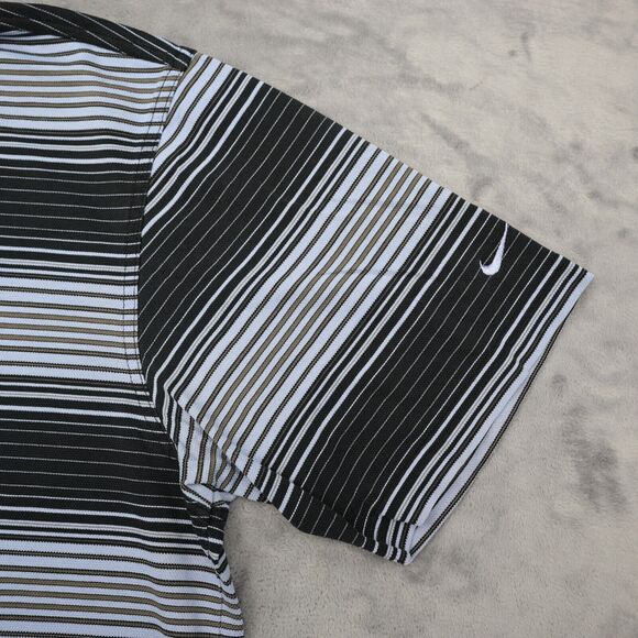 Nike Golf Polo Shirt Mens XL Extra Blue Striped Casual Dri-Fit Golfing Golfer - Picture 10 of 16